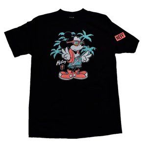 Neff X Disney Mens Mickey Mouse Peace Palms Black Shirt New With Tags